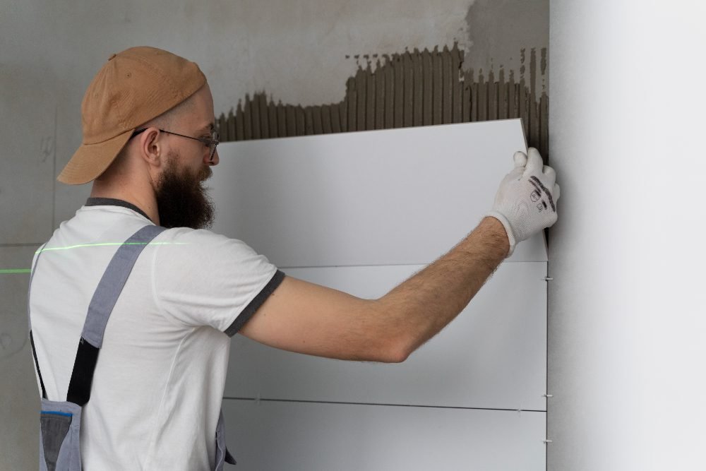Pose de carrelage mural salle de bain