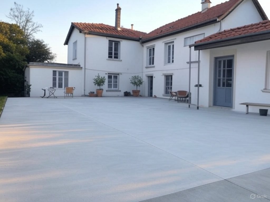 Faire une terrasse en béton contre une maison