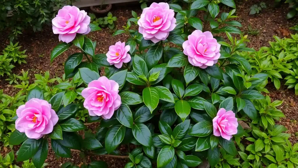 Camélia dans le jardin