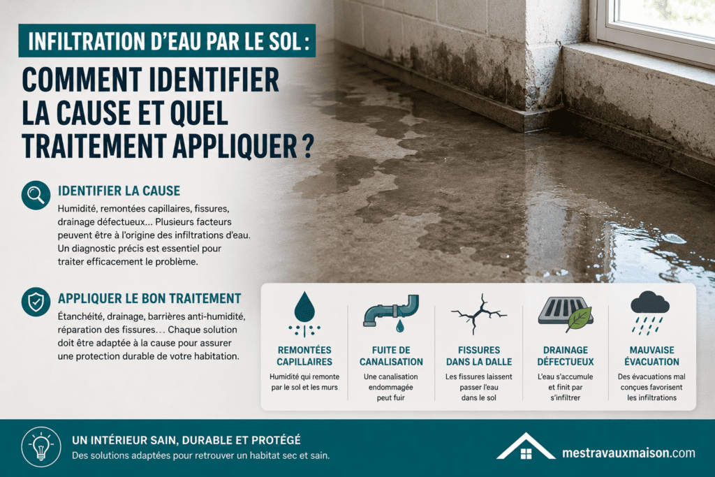 Infiltrations d'eau par le sol causes solutions