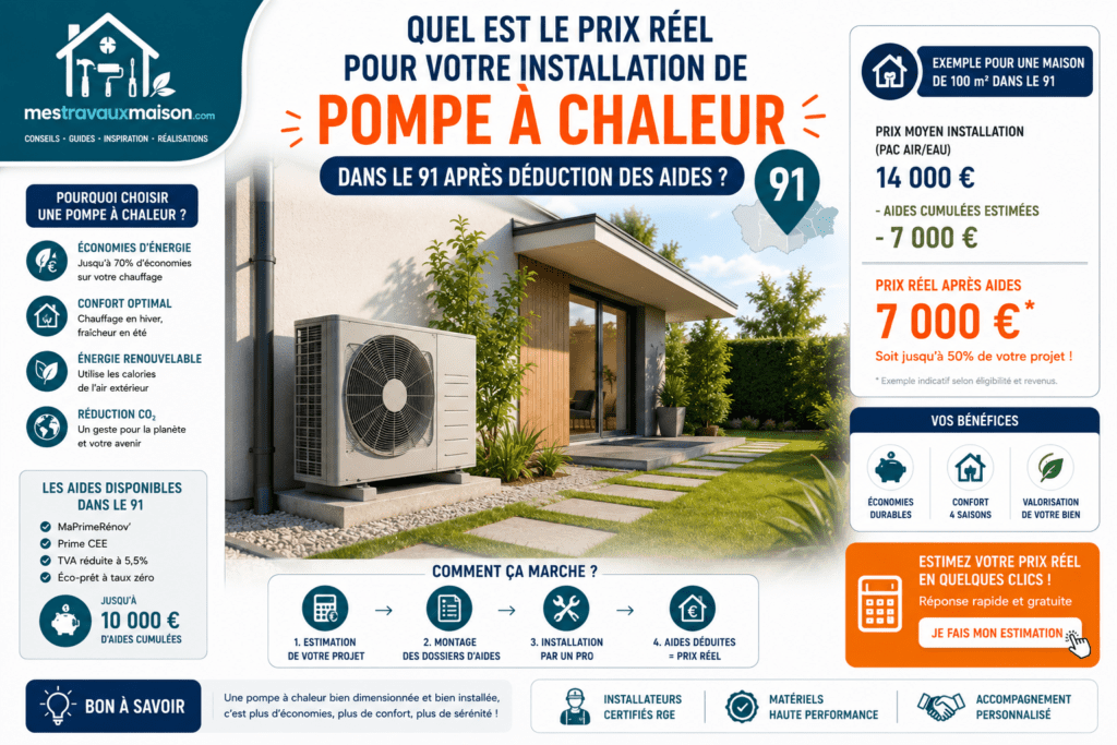 Prix d'une installation de pompe à chaleur dans le 91